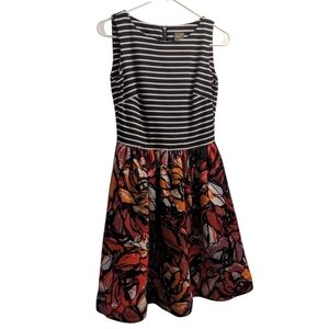 Taylor Stripe Torso Abstract Flare Sleeveless Dress 2